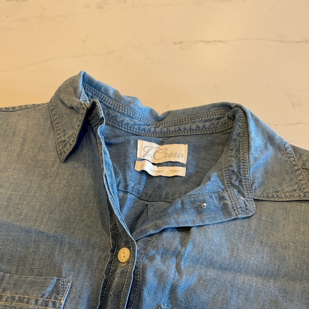 J. Crew Light Blue Denim Top - Picture 4 of 7